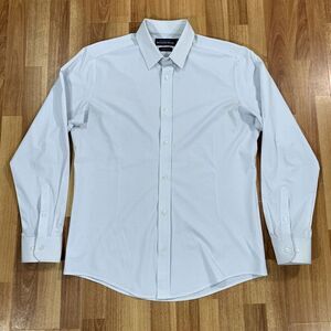 Mizzen + Main Shirt Mens Extra Large XL White Blue Stripes Button Up